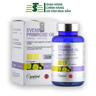 Viên uống tăng cường nội tiết tố nữ Careline Evening Primrose Oil 1000MG chiết xuất tinh dầu hoa anh thảo giúp đẹp da