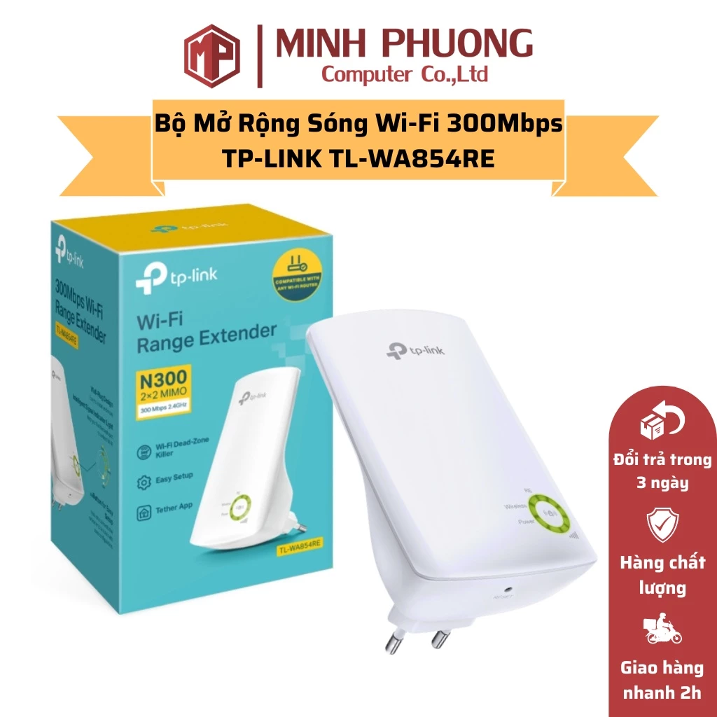 Bộ Kích Sóng - Mở Rộng Sóng Wi-Fi 300Mbps TP-LINK WA850RE - Hàng chính hãng