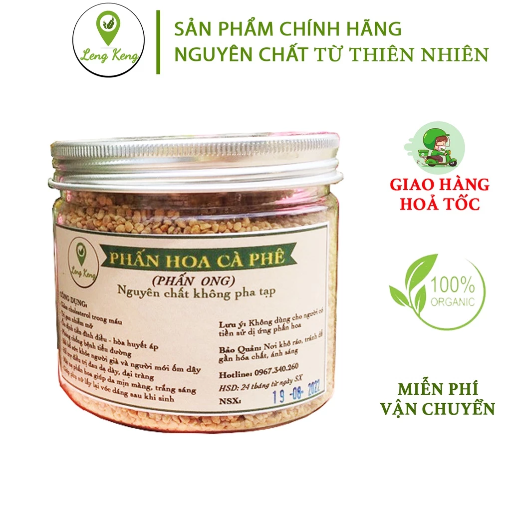 Phấn Hoa Nguyên Chất LengKengFarm 500g - Phấn Ong, Phấn Hoa Cà Phê - 100% Thiên Nhiên