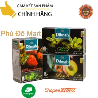 (COMBO 12 Hộp ) Trà Dilmah hương Dâu , Đào ,Bạc hà- hộp 20 túi lọc