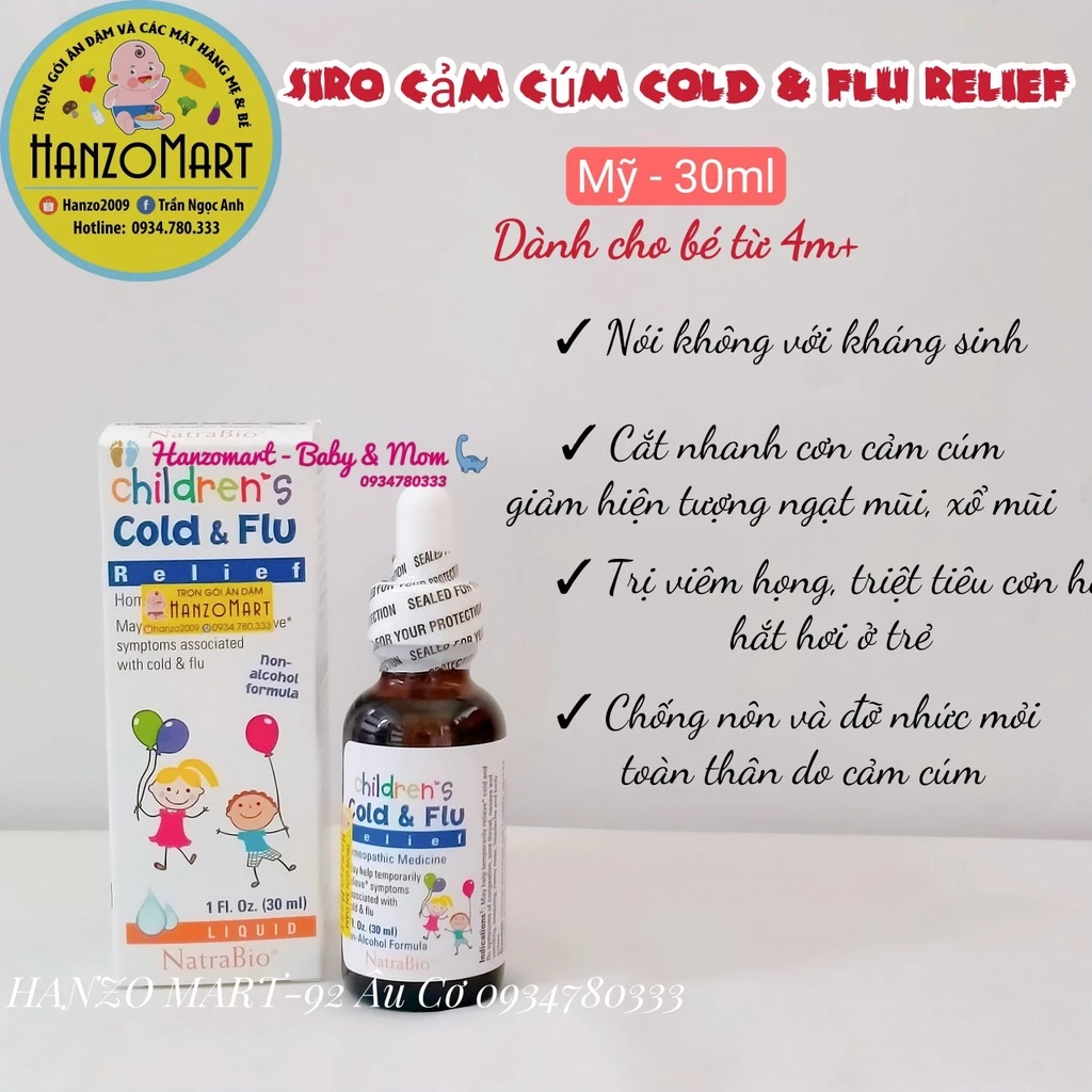 Siro ho Children’s Cold & Flu 30ml Mỹ