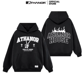 Áo hoodie local brand ATHANOR form rộng mũ 2 lớp chất nỉ bông 100% cotton mẫu House