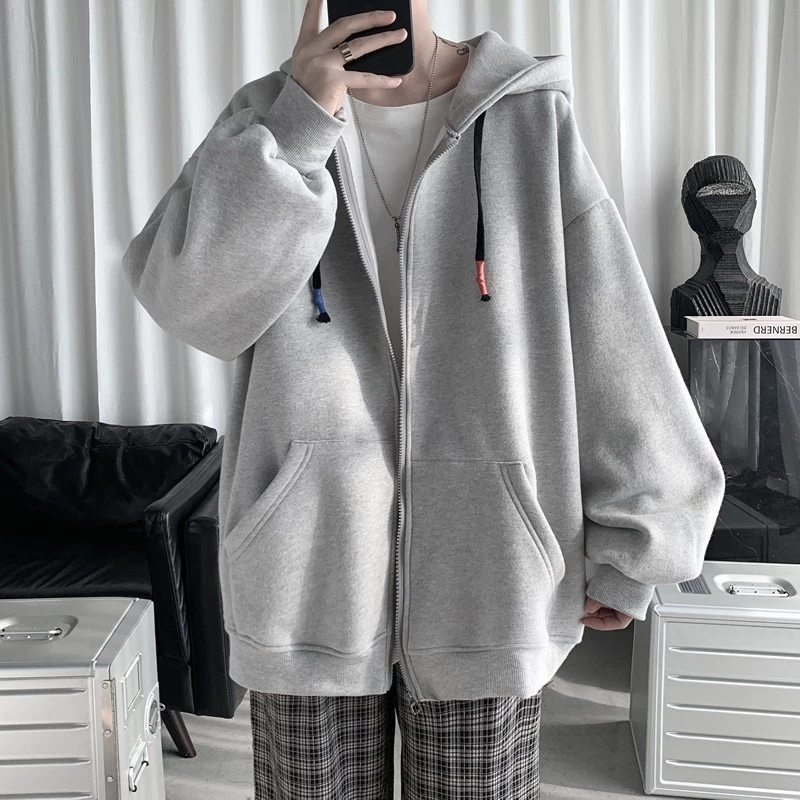Áo khoác Hoodie Nam Nữ form rộng - Basic Oversize Zip-Up Hoodie