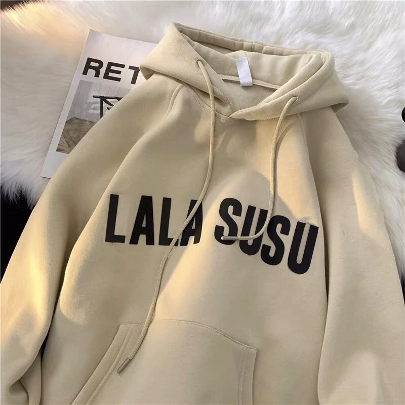 Áo khoác hoodie unisex Lala Susu - Myndi_clothes - Áo có mũ form rộng chất vải nỉ bông phong cách ullzzang 3 màu