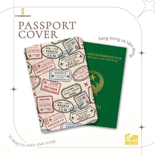 Bao Da Hộ Chiếu - Ví Đựng Passport Du Lịch ( in tên cá nhân ) Con Dấu - Stamp - PPT188 STORMBREAKER