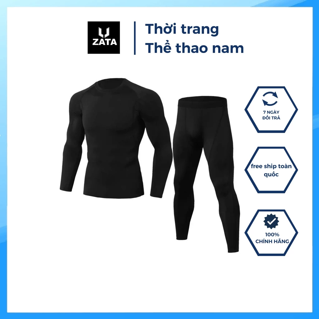Bộ quần áo giữ nhiệt nam, Quần áo tập gym nam. áo lót body + quần pro combat cao cấp