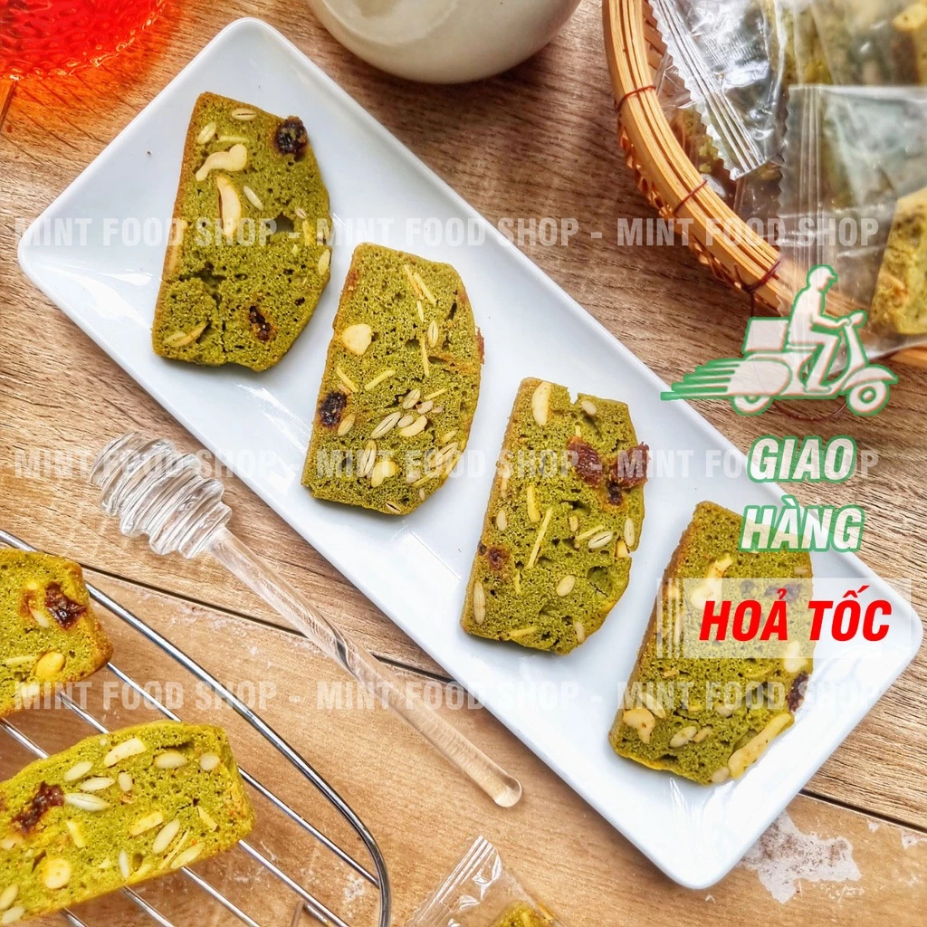 Bánh Biscotti Nguyên Cám Ngủ Cốc Vị Trà Xanh - Túi 1kg