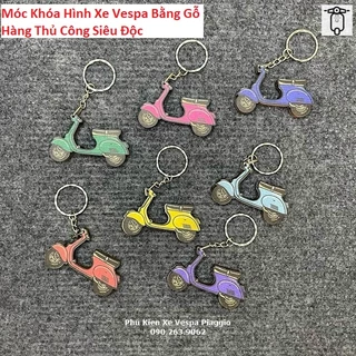 Móc Khóa Vespa Gỗ Thủ Công Đa Màu Sắc