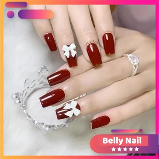 Móng tay giả kèm keo belly nails bộ 24 móng tay giả kèm keo