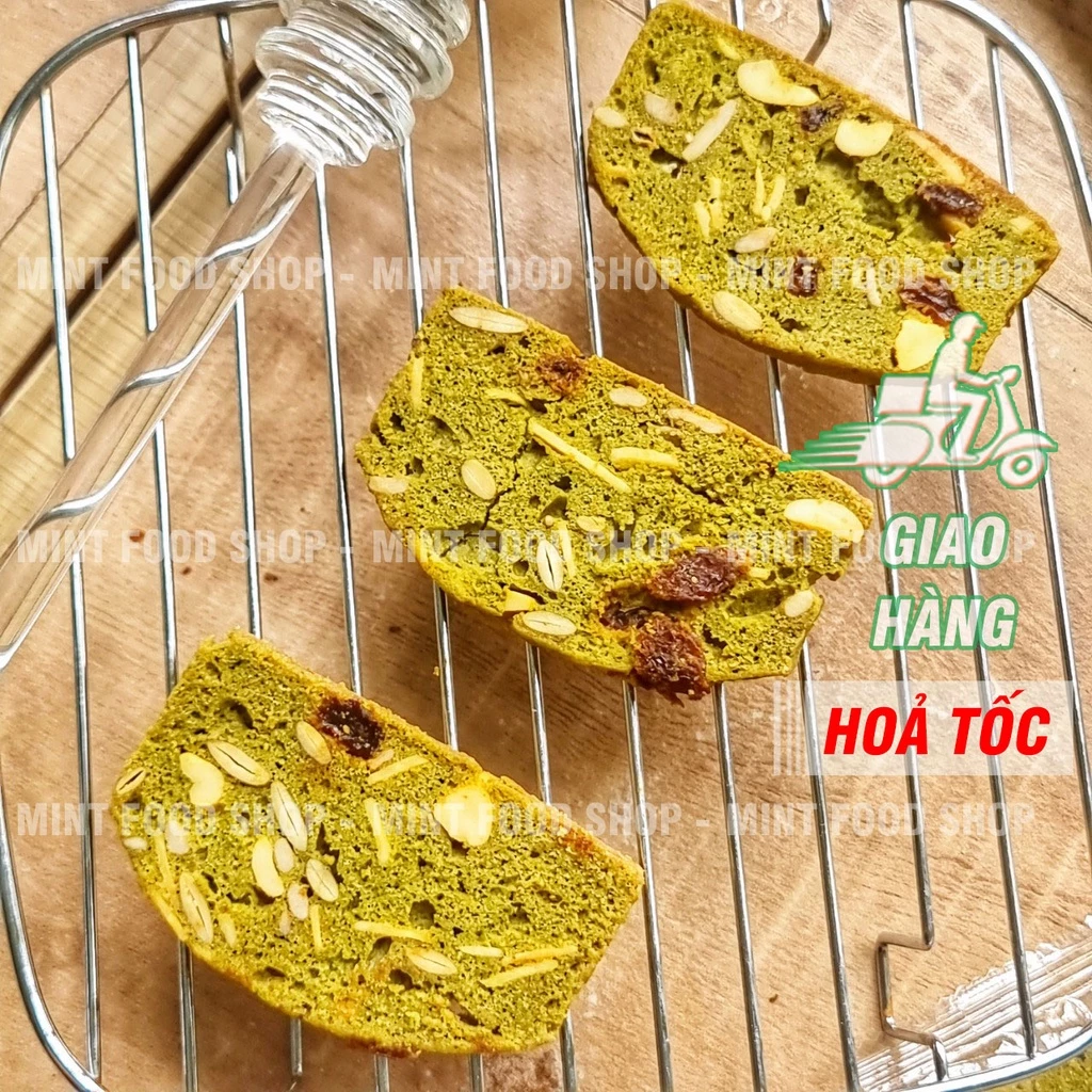 Bánh Biscotti Nguyên Cám Ngủ Cốc Vị Trà Xanh - Lon 320gram