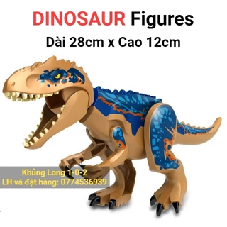 Đồ Chơi Khủng Long Indominus Rex Màu Nâu Xanh Jurassic World 2022 Hãng Lele