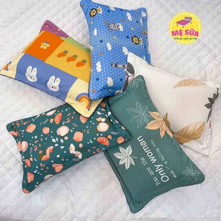 Vỏ gối nằm cotton Mẹ Sữa KT 40*60cm có khóa kéo áo gối nằm trần bông siêu mềm mịn không bai xù an toàn cho làn da