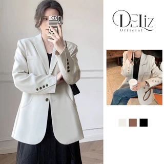 Áo khoác blazer công sở DELIZ, áo vest nữ 2 lớp Hàn Quốc