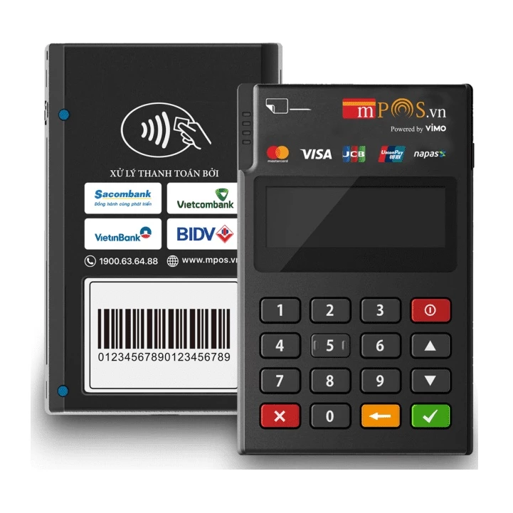 Máy quẹt thẻ MPOS NVN quản lý đối soát nhanh tiêu chuẩn Quốc Tế - Bảo hành 12 tháng