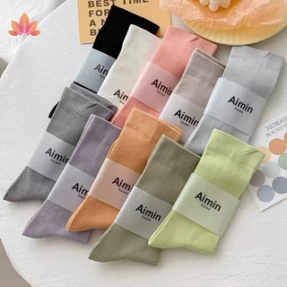 Vớ Cotton Màu Sắc Đơn Giản Phong Cách Hàn Quốc Cho Nữ JP5