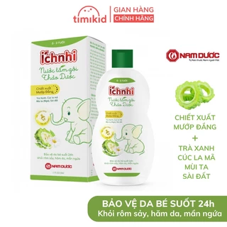 Nước Tắm Gội Thảo Dược Ích Nhi Lọ 230ml (0-3 Tuổi) Bảo Vệ Bé Suốt 24h Ngừa Rôm Sảy, Hăm Da, Mẩn Ngứa