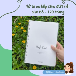 Vở lò xo kép caro KLONG B5 120 trang - bìa nhựa