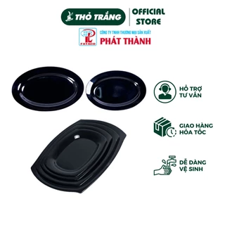 Dĩa Hột Xoài Đen Bóng Nhựa Melamine Fataco Đựng Các Món Gỏi, Đồ Xào