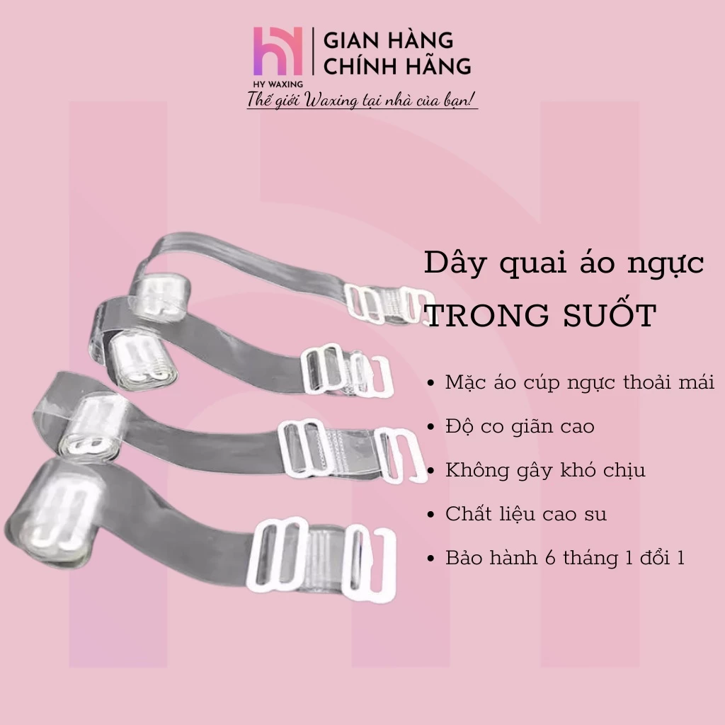 [CHE TÊN] Combo 5 Dây Áo Ngực Trong Suốt Điều Chỉnh Tăng Giảm, Co Giãn Tốt, Thoải Mái HY WAXING 4256