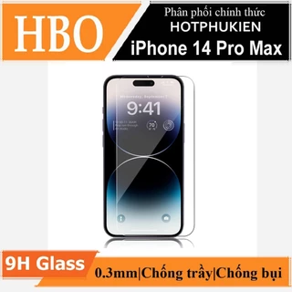 Miếng dán kính cường lực dành cho iPhone 14 Pro / 14 Pro Max hiệu HOTCASE HBO (9H, mỏng 0.3mm, vát 2.5D, độ trong HD)