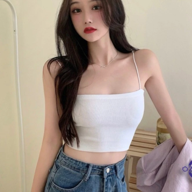 Áo Hai Dây Nữ Croptop Dáng ôm kiểu ống 2 dây bún Gân Tăm cao cấp