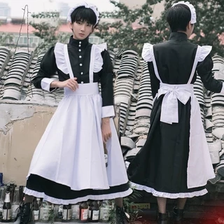 (Sẵn )Trang phục cosplay hầu gái dáng dài cho nam và nữ