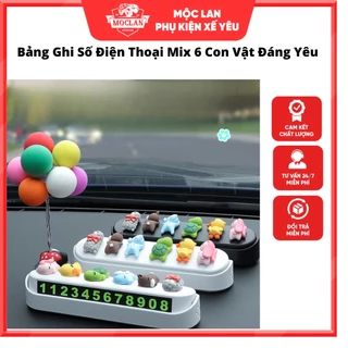 Set 6 con vật dễ Thương Trang trí Bảng ghi số Điện thoại,Trang Trí Taplo,gương cửa gió...