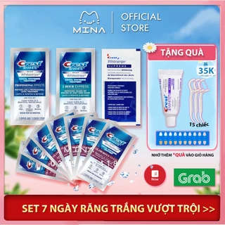 Combo 7 gói miếng dán trắng răng Crest 3D White nhập khẩu Mỹ - Trắng răng cấp tốc sau 1 liệu trình