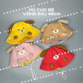 (Bé 6-20 tháng/ Vòng đầu 48cm) Mũ TAI BÈO BÉ CÚN TAI XÙ DỄ THƯƠNG- Nón trẻ em