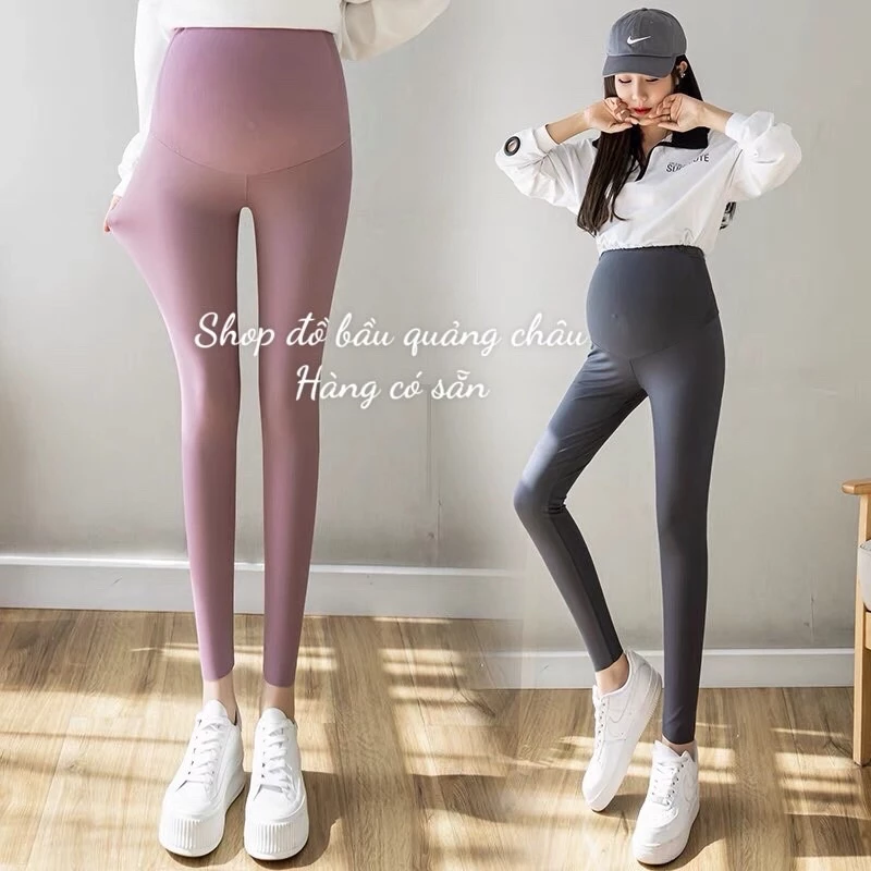 Quần bầu , quần legging bầu dáng dài , quần tập yoga thun trơn mềm đẹp co giãn cực tốt (hàng quảng châu loại 1 )