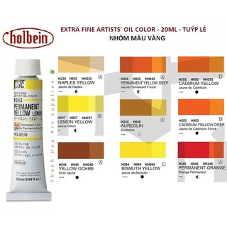 Sơn dầu Holbein Extra Fine Artists' Oil - Nhóm Màu Vàng - Cam - tuýp lẻ 20ml