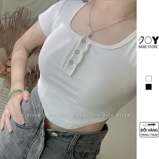 Áo croptop kiểu Basic JOY BABE form ôm 🍓 thun xịn hack dáng co giãn 4 chiều, áo crop top kieu CRON9 -2C, CROD9 -D