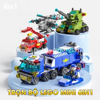 Đồ chơi lắp ráp lego xe cảnh sát, xe cứu hỏa, máy bay