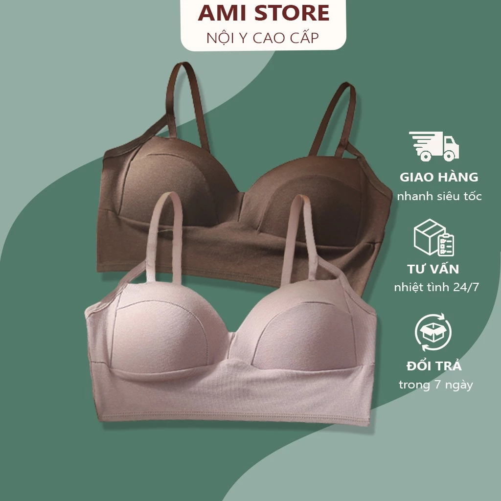 Áo Bra Cotton 2 Dây Cup Ngực Mút Liền Nâng Ngực Nhẹ Nhàng , Tinh Tế MS 8281