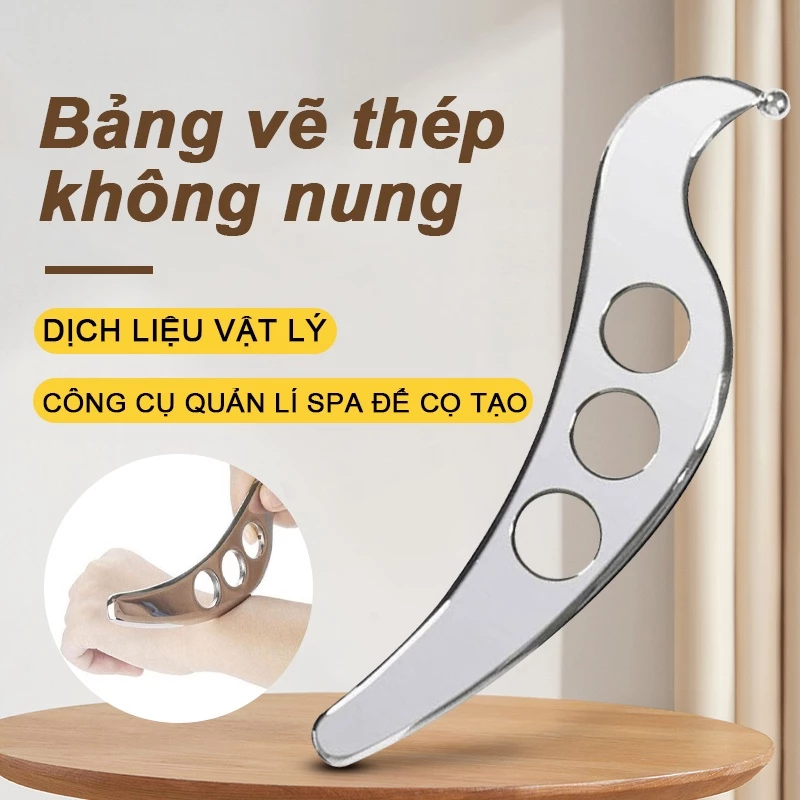 [Hàng mới về] Dụng cụ cạo mát xa guasha bằng thép không gỉ tiện lợi dụng cụ làm thon chân guasha scraping massager