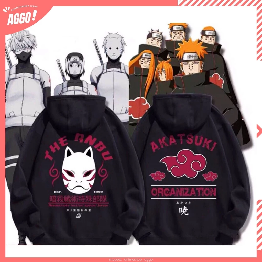 Áo Hoodie Nỉ Anime Naruto , Hoodie Naruto,Gia Tộc Uchiha, Uzumaki, Hyuga, Tổ Chức Akatsuki Nam Nữ Đủ Size Cực Đẹp