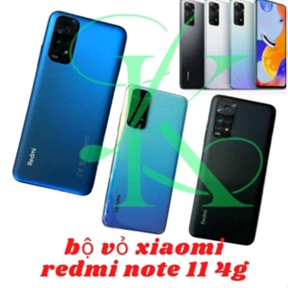 Bộ vỏ Xiaomi redmi note 11 4g bao gồm khung sườn lưng kính camera và khay sim