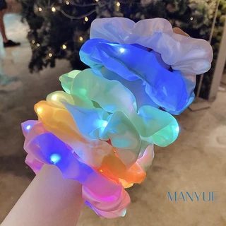 MANYUE Dây buộc tóc gắn đèn led nhiều màu thời trang sáng tạo cho nữ