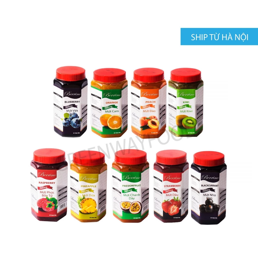 Mứt xác trái cây Berrino (Filling) đủ vị hộp 950g