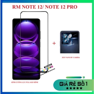 Xiaomi Redmi Note 12R Note 12 Pro Note 10 10S Note 10 Pro Redmi 10 - Kính cường lực full màn hình + dán bảo vệ camera