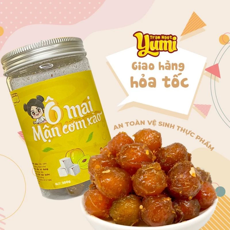 Mận cơm Trạm ngọt Yumi ô mai xào cay ngọt ăn vặt thơm ngon