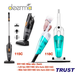 Máy hút bụi cầm tay Deerma DX118C (Xanh) / DX115C ( Đen) gia đình gia dụng 3 in1 đa năng - Hàng Chính Hãng