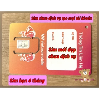 Sim số Vietnamobile tạo tài khoản hạn dùng 4 tháng