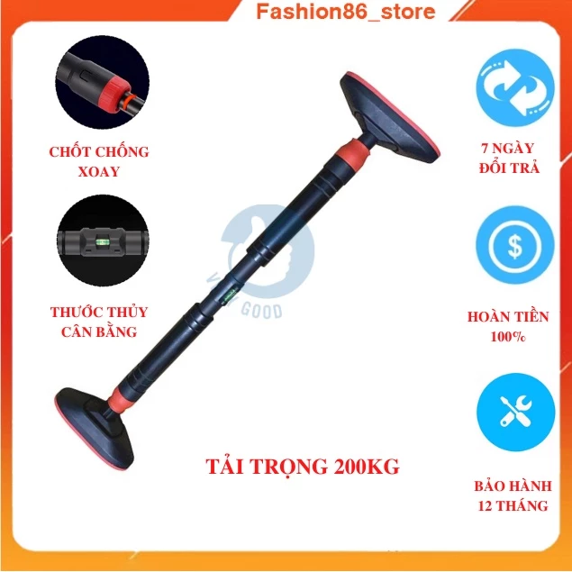 Xà đơn treo tường gắn cửa dụng cụ tập gym tại nhà đa năng thế hệ mới kích thước tùy chỉnh từ 70-160cm không cần bắt vít