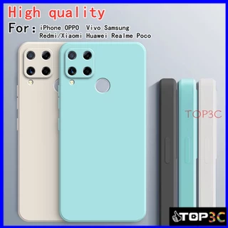 Ốp Điện Thoại Màu Trơn Cho Realme C15 C12 C11 C20 C11 2021 C17 7i C21 C21Y C25Y Realme c30s C30 YT