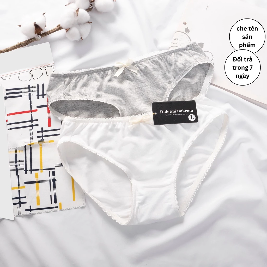 [ẢNH THẬT] Quần lót nữ cotton viền ren trắng Miami - Hàng Việt Nam chính hãng
