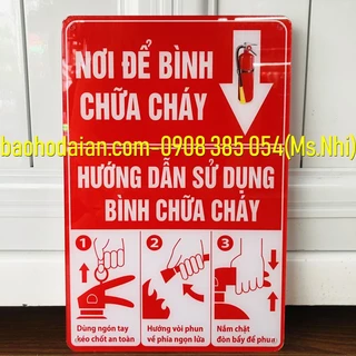 Bảng báo khu vực để bình chữa cháy chất liệu mica KT20x30cm