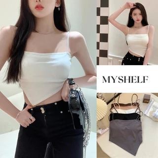 M17. Áo 2 dây nữ vạt yếm croptop siêu sang, áo bra nữ vạt yếm chéo sẵn đệm ngực (có sẵn - miễn ship)