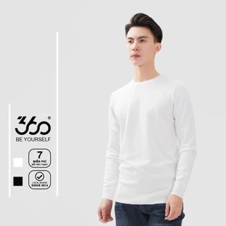 Áo len trơn cổ tròn nam thương hiệu thời trang 360 Boutique 2 màu đen trắng chất liệu co dãn tốt-ALEOL340