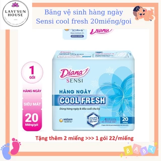 [Tặng Thêm 2 miếng mỏng cánh]Băng vệ sinh Diana hàng ngày Sensi Cool Fresh 20 miếng